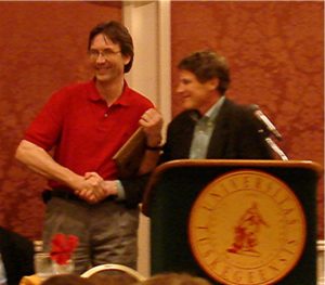 2007 Awardee Mark Romer, Bruce Bugbee (presenter)